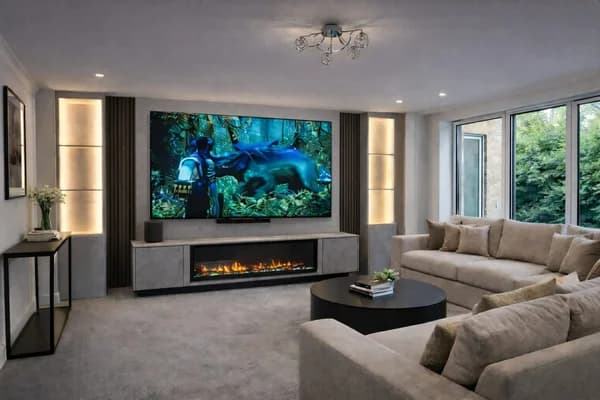 The Bruce Media Wall With Fireplace